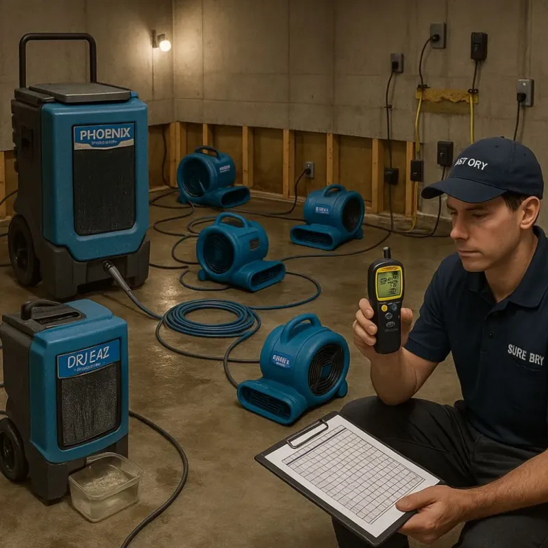 Structural Drying and Dehumidification process in New Palestine, IN